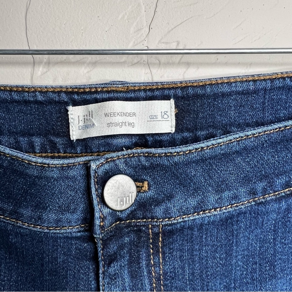 NWT J.‎ Jill The Weekender Straight Leg Dark Blue Denim Jeans - Picture 4 of 11